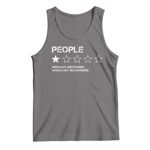People 1 Star Absolute Nightmare Would Not Recommend Tank Top Funny Bold Text TS11 Deep Heather Print Your Wear