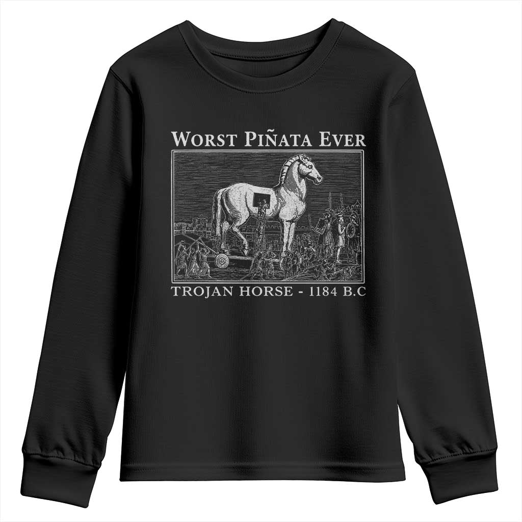 Worst Pinata Ever Trojan Horse Youth Sweatshirt Funny Greek Mythology History TS11 Black Print Your Wear