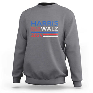 Harris Walz Sweatshirt We're Not Going Back 2024 Kamala For President TS11 Charcoal Print Your Wear