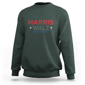 Kamala Walz Supporter Sweatshirt Harris Walz Obviously 2024 US Presidential Election Star TS11 Dark Forest Green Print Your Wear