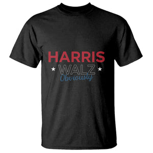 Kamala Walz Supporter T Shirt Harris Walz Obviously 2024 US Presidential Election Star TS11 Black Print Your Wear