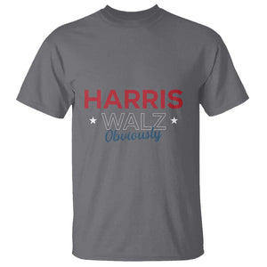 Kamala Walz Supporter T Shirt Harris Walz Obviously 2024 US Presidential Election Star TS11 Charcoal Print Your Wear