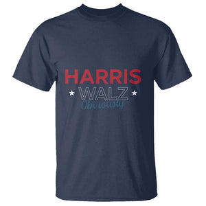 Kamala Walz Supporter T Shirt Harris Walz Obviously 2024 US Presidential Election Star TS11 Navy Print Your Wear