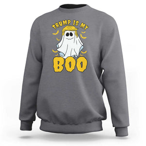 Funny Trump Supporter 2024 Sweatshirt Trump Is My Boo Halloween Ghost Bat Blond Hair TS11 Charcoal Print Your Wear