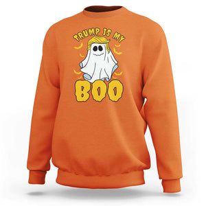 Funny Trump Supporter 2024 Sweatshirt Trump Is My Boo Halloween Ghost Bat Blond Hair TS11 Orange Print Your Wear