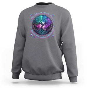 Suicide Prevention Awareness Sweatshirt Rise Against All The Odds Teal And Purple Tree Butterfly TS11 Charcoal Print Your Wear