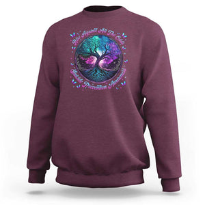 Suicide Prevention Awareness Sweatshirt Rise Against All The Odds Teal And Purple Tree Butterfly TS11 Maroon Print Your Wear