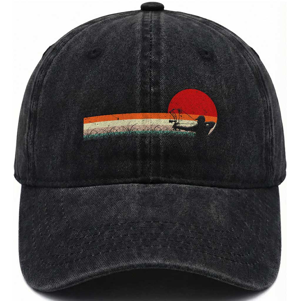 Archery Bow Hunter Washed Cotton Baseball Cap Deer Mule Elk Retro Bow Hunting