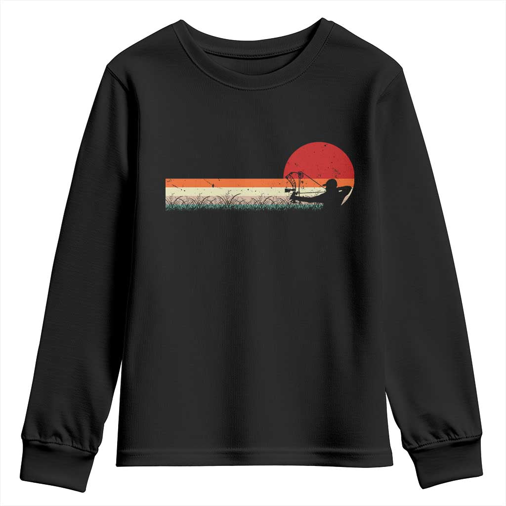 Archery Bow Hunter Youth Sweatshirt Deer Mule Elk Retro Bow Hunting
