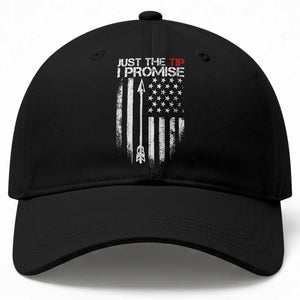 Funny Archery Hunter Baseball Cap Just The Tip I Promise Vintage American Flag