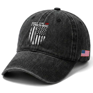 Funny Archery Hunter Washed Cotton Baseball Cap Just The Tip I Promise Vintage American Flag