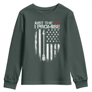 Funny Archery Hunter Youth Sweatshirt Just The Tip I Promise Vintage American Flag