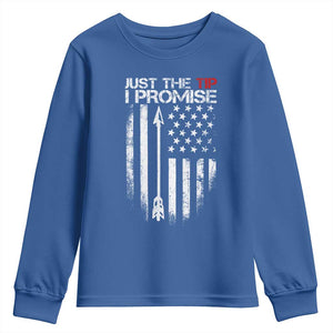 Funny Archery Hunter Youth Sweatshirt Just The Tip I Promise Vintage American Flag
