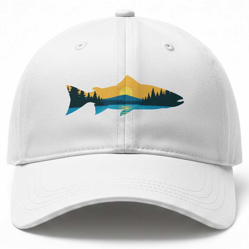 Trout Fly Fishing Outdoor Forest Mountain Nature Wildlife Fisherman Baseball Cap TS11 Print Your Wear