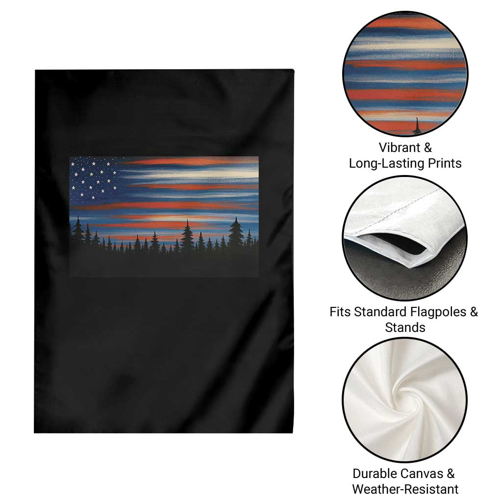Forest Tree Wildlife Nature Outdoor American USA Flag Garden Flag