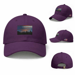 Forest Tree Wildlife Nature Outdoor American USA Flag Baseball Cap