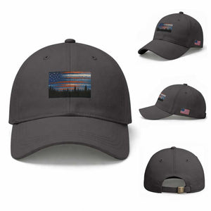 Forest Tree Wildlife Nature Outdoor American USA Flag Baseball Cap
