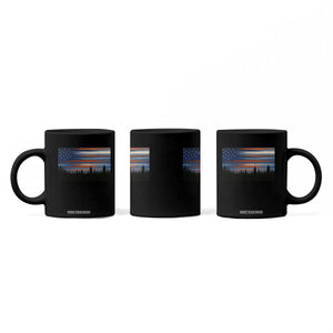 Forest Tree Wildlife Nature Outdoor American USA Flag Coffee Mug