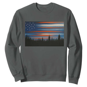 Forest Tree Wildlife Nature Outdoor American USA Flag Sweatshirt
