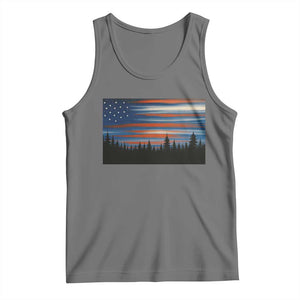 Forest Tree Wildlife Nature Outdoor American USA Flag Tank Top