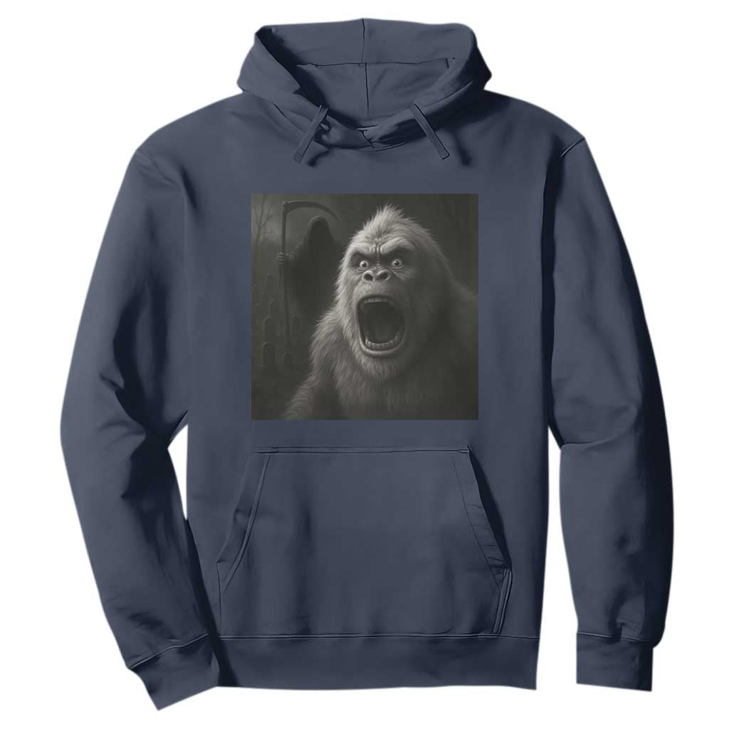 Funny Bigfoot Sasquatch Halloween The Grim Reaper Hoodie TS11 Navy Print Your Wear