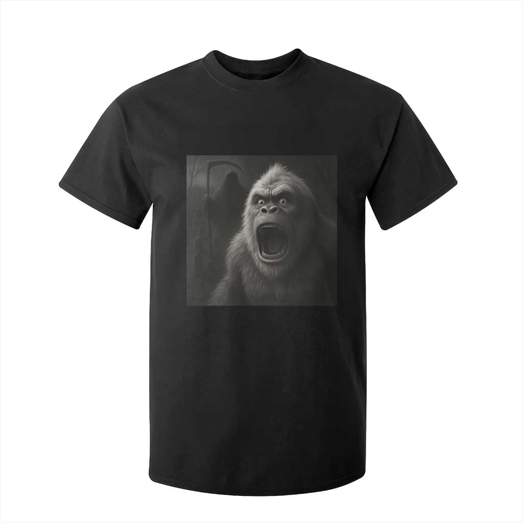 Funny Bigfoot Sasquatch Halloween The Grim Reaper T Shirt For Kid TS11 Black Print Your Wear