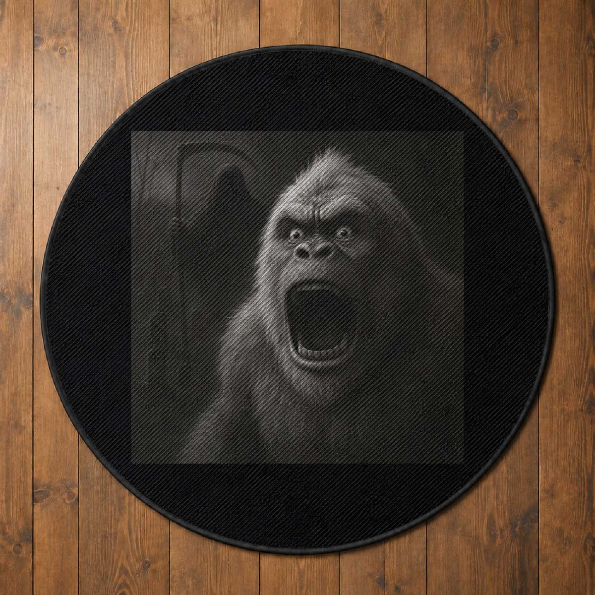 Funny Bigfoot Sasquatch Halloween The Grim Reaper Round Rug