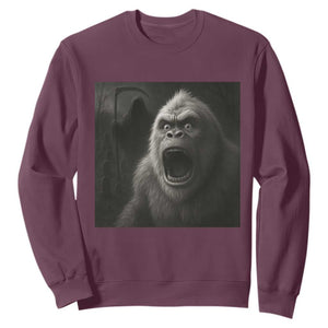 Funny Bigfoot Sasquatch Halloween The Grim Reaper Sweatshirt TS11 Maroon Print Your Wear