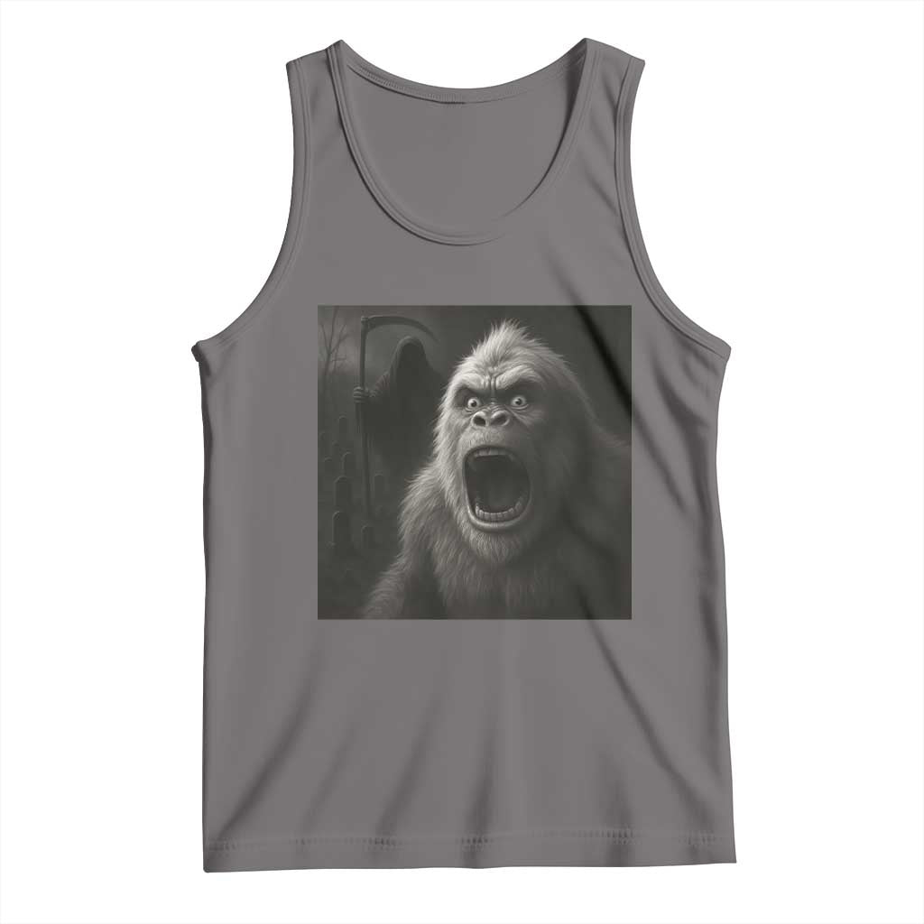 Funny Bigfoot Sasquatch Halloween The Grim Reaper Tank Top TS11 Deep Heather Print Your Wear