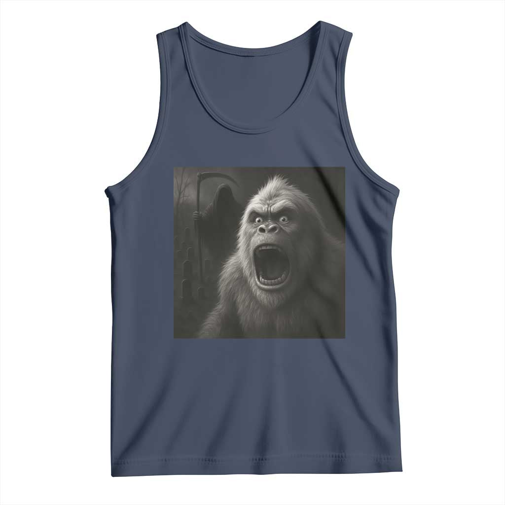 Funny Bigfoot Sasquatch Halloween The Grim Reaper Tank Top TS11 Navy Print Your Wear