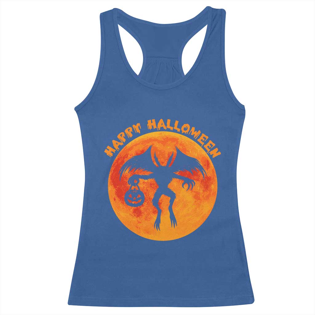 Funny Halloween Mothman Cryptid Creatures Racerback Tank Top TS11 Royal Blue Print Your Wear