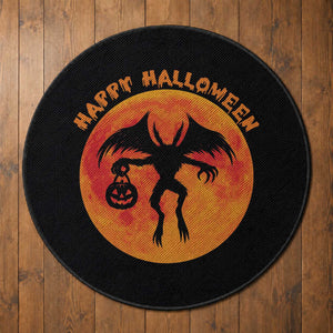 Funny Halloween Mothman Cryptid Creatures Round Rug