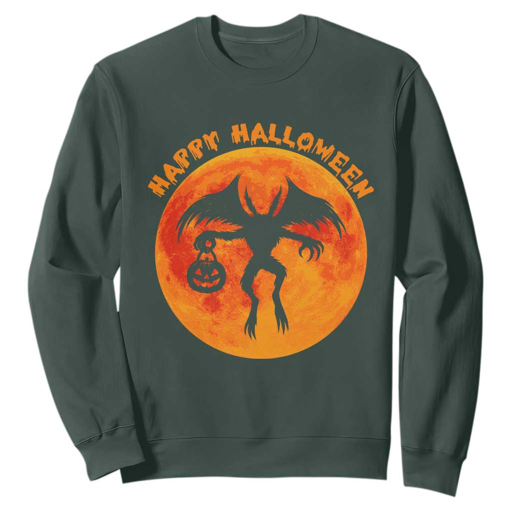 Funny Halloween Mothman Cryptid Creatures Sweatshirt TS11 Dark Forest Green Print Your Wear