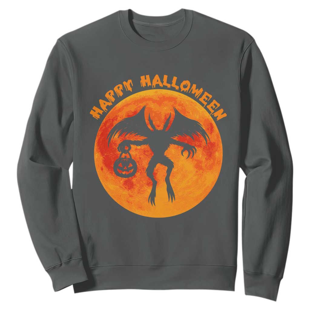 Funny Halloween Mothman Cryptid Creatures Sweatshirt TS11 Dark Heather Print Your Wear