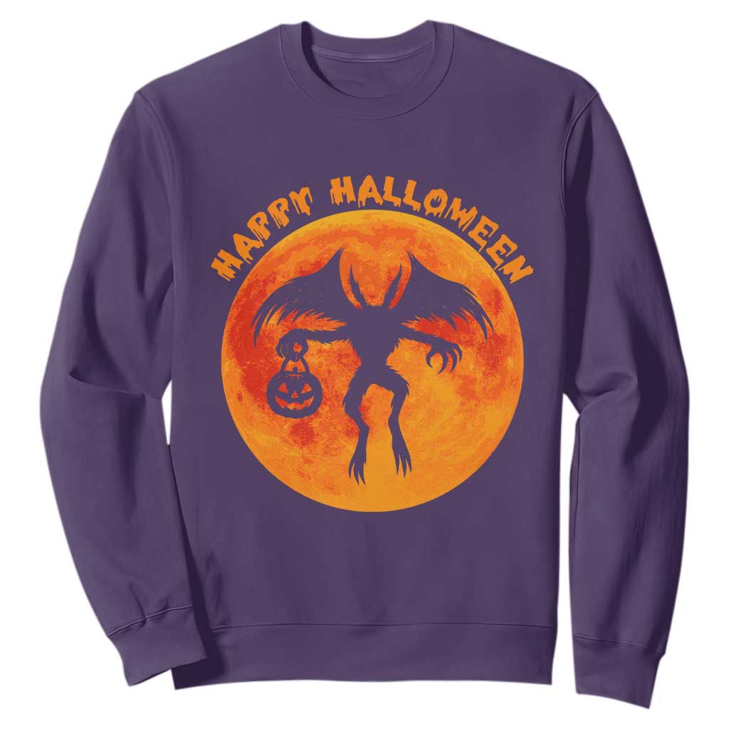 Funny Halloween Mothman Cryptid Creatures Sweatshirt TS11 Purple Print Your Wear
