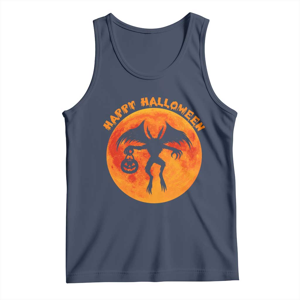 Funny Halloween Mothman Cryptid Creatures Tank Top TS11 Navy Print Your Wear