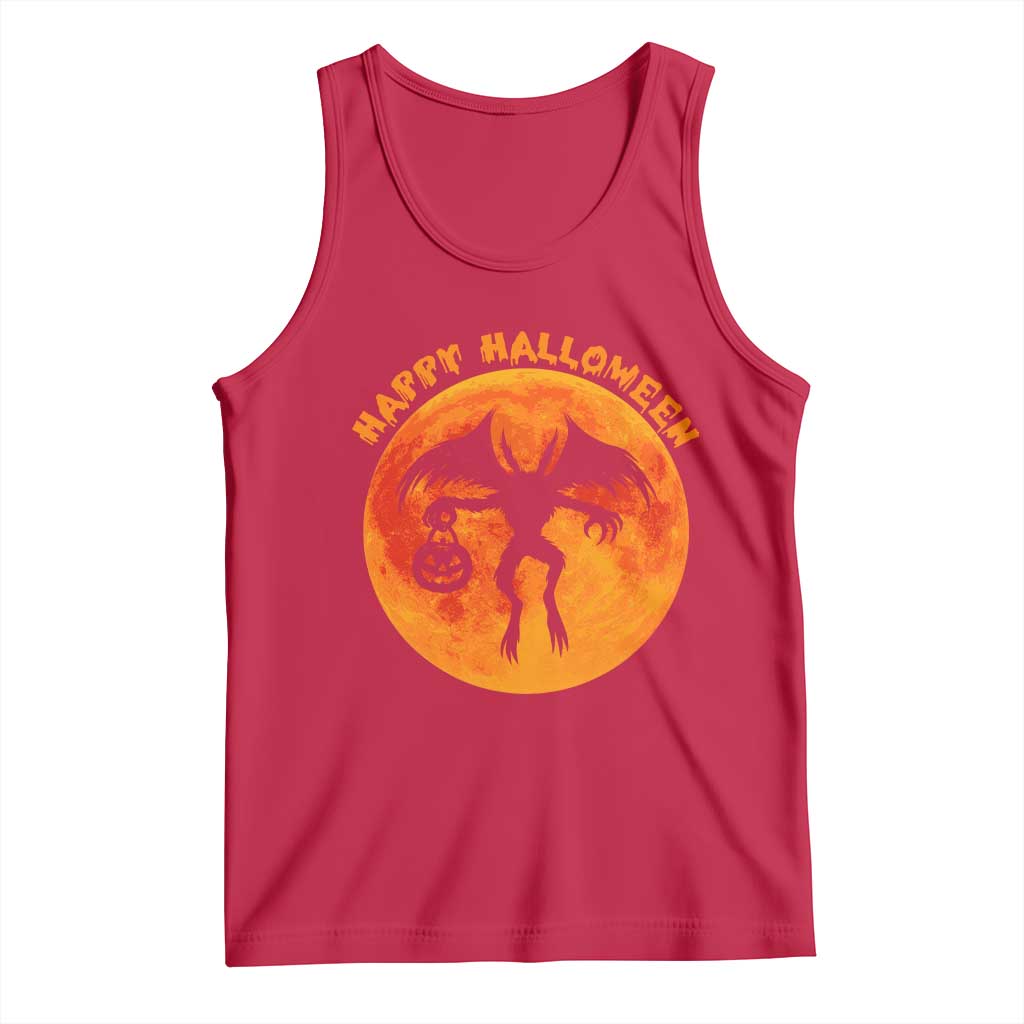 Funny Halloween Mothman Cryptid Creatures Tank Top TS11 Red Print Your Wear