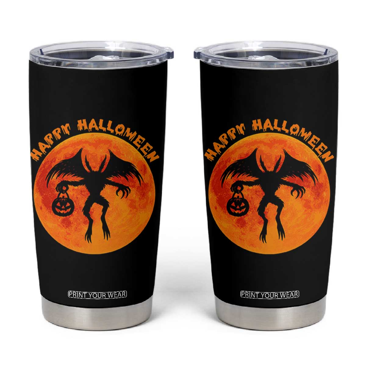 Funny Halloween Mothman Cryptid Creatures Tumbler Cup TS11 Black Print Your Wear