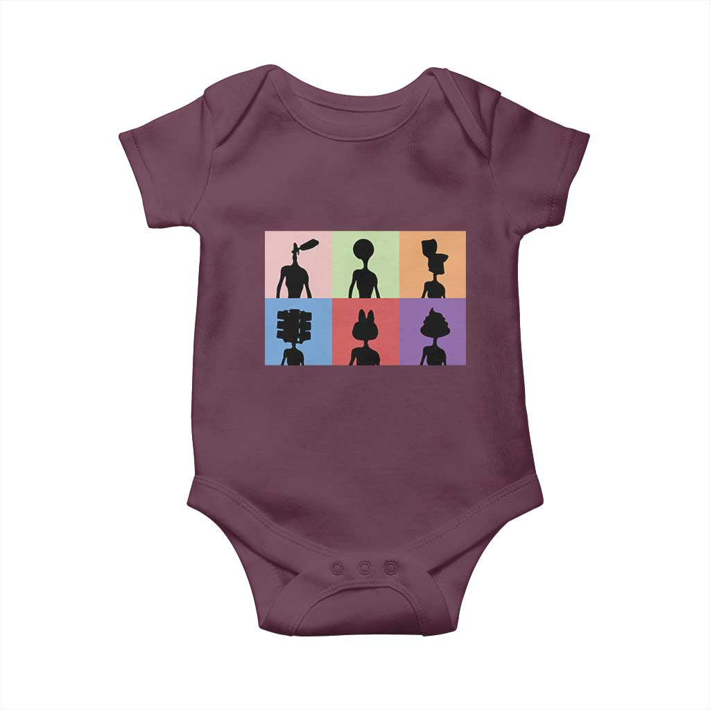Funny Siren Head Baby Onesie Supernatural Cryptid Horror Monster TS11 Maroon Print Your Wear