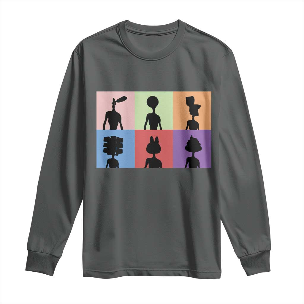 Funny Siren Head Long Sleeve Shirt Supernatural Cryptid Horror Monster TS11 Dark Heather Print Your Wear