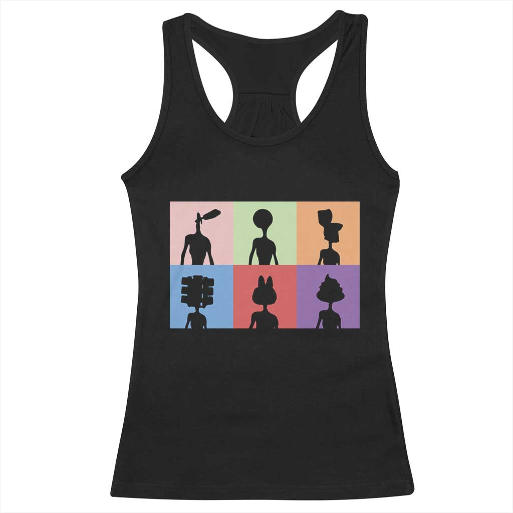 Funny Siren Head Racerback Tank Top Supernatural Cryptid Horror Monster TS11 Black Print Your Wear