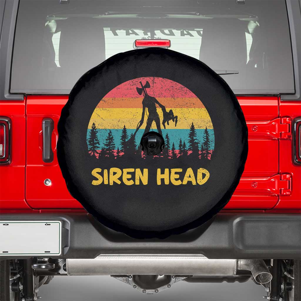 Siren Head Spare Tire Cover Retro Supernatural Cryptid Horror Monster TS11 Black Print Your Wear