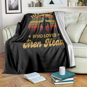 Funny Just A Boy Who Loves Siren Head Throw Blanket Supernatural Cryptid Retro Monster TS11 Print Your Wear