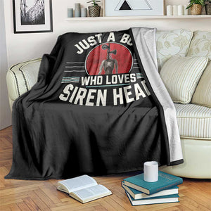 Funny Just A Boy Who Loves Siren Head Throw Blanket Supernatural Cryptid Monster TS11 Print Your Wear