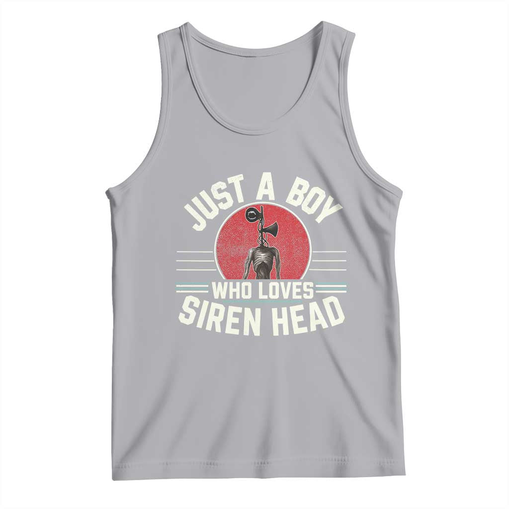Funny Just A Boy Who Loves Siren Head Tank Top Supernatural Cryptid Monster TS11 Athletic Heather Print Your Wear