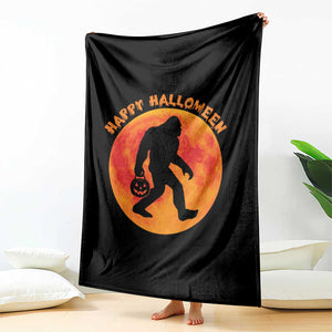 Funny Halloween Bigfoot Throw Blanket Sasquatch Full Moon Jack O Lantern TS11 Print Your Wear