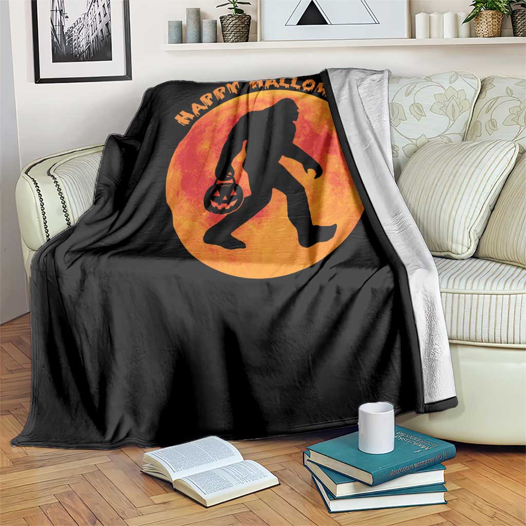 Funny Halloween Bigfoot Throw Blanket Sasquatch Full Moon Jack O Lantern TS11 Print Your Wear