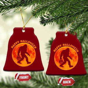 Funny Halloween Bigfoot Ceramic Ornament Sasquatch Full Moon Jack O Lantern TS11 Print Your Wear
