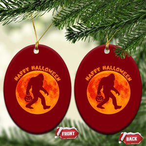 Funny Halloween Bigfoot Ceramic Ornament Sasquatch Full Moon Jack O Lantern TS11 Print Your Wear