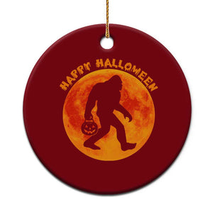 Funny Halloween Bigfoot Ceramic Ornament Sasquatch Full Moon Jack O Lantern TS11 1pc Red Print Your Wear